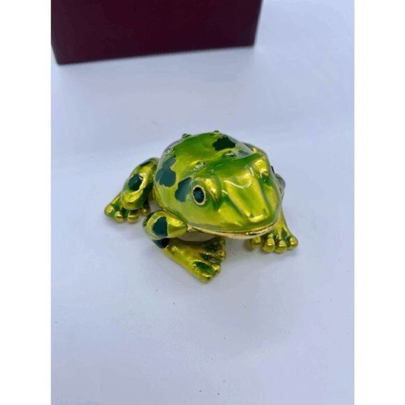 Taylor Avedon Green Frog Jewelry /Trinket Box - Picture 2 of 5